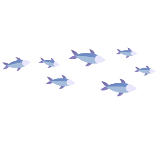 school of fish on the left